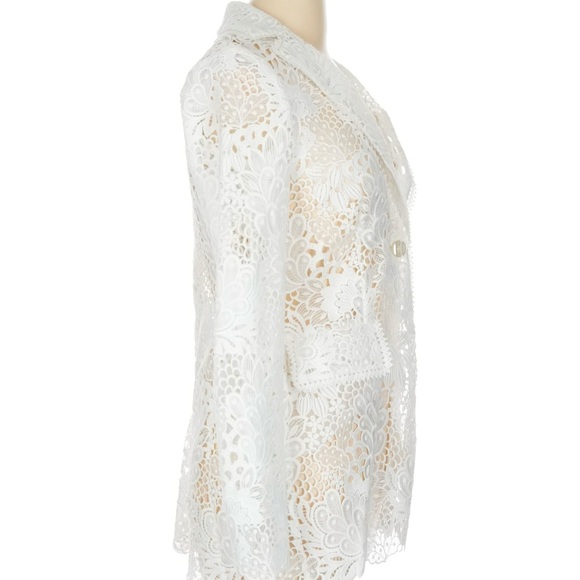 Elie Tahari vibrant pure white Blazer jacket formal bride Sleek Design - Picture 12 of 17